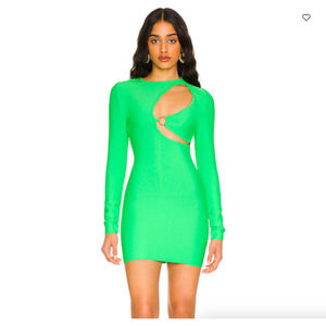 NWT superdown Sasha Bandage Mini Dress Revolve Neon Green Women's Size Small